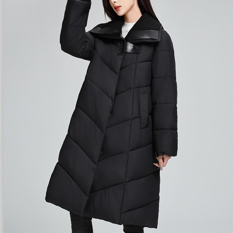Winter Cotton-padded Jacket Mid-length Cotton-padded Coat Fashionable Thick Warm Knee-length Women's Coat