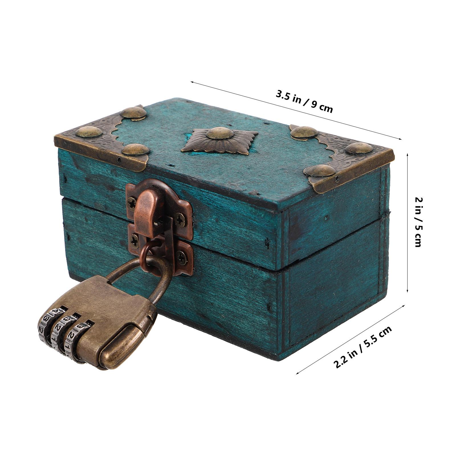 

Vintage Jewelry Box Wooden Box Home Desktop Jewelry Storage Box With Password Lock Window Displays Treasure Chest Home Decor