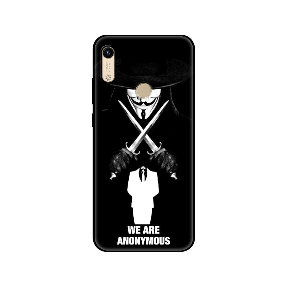 

Черный чехол из ТПУ для Huawei Honor 8a Prime 8s Prime 9 Lite honor 9A 9C 9X Premium 9x Pro 9S Чехол-крышка Anonymous honor 9X premium