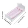 Wood Doll Bed Pretend Play Furniture with Mini Blanket Sturdy for Girls Boys Lightweight Quick