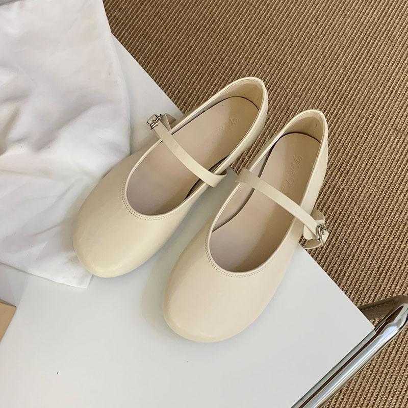 Fashion Fashion Buckle Strap Ladies Mary Janes Flats Shoes Soft Casual Female Shallow Footwear Round Toe Women Ballet Flats Shoes