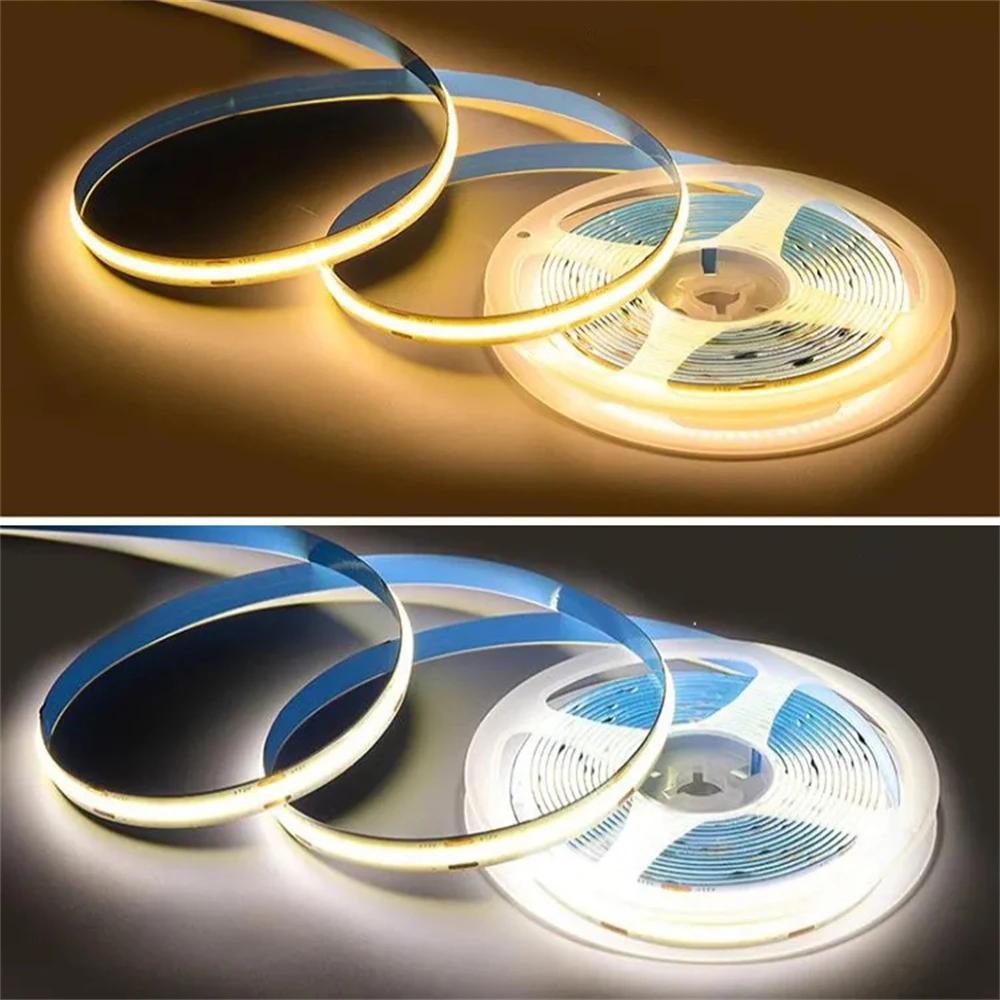 USB 5V COB Led Strip Dimmable LED Strip Lights 320 Leds/m Self-adhesive Flexible Led Ribbon for Kitchen Cabinet Mirror Bedroom