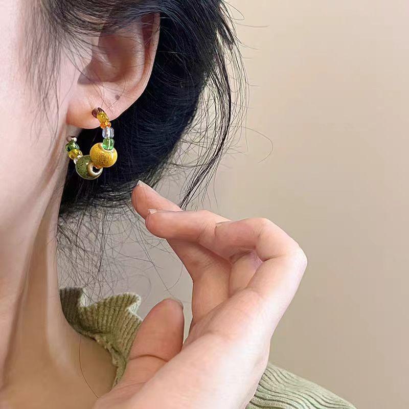 2025 stone beaded earrings summer earrings temperament versatile earrings