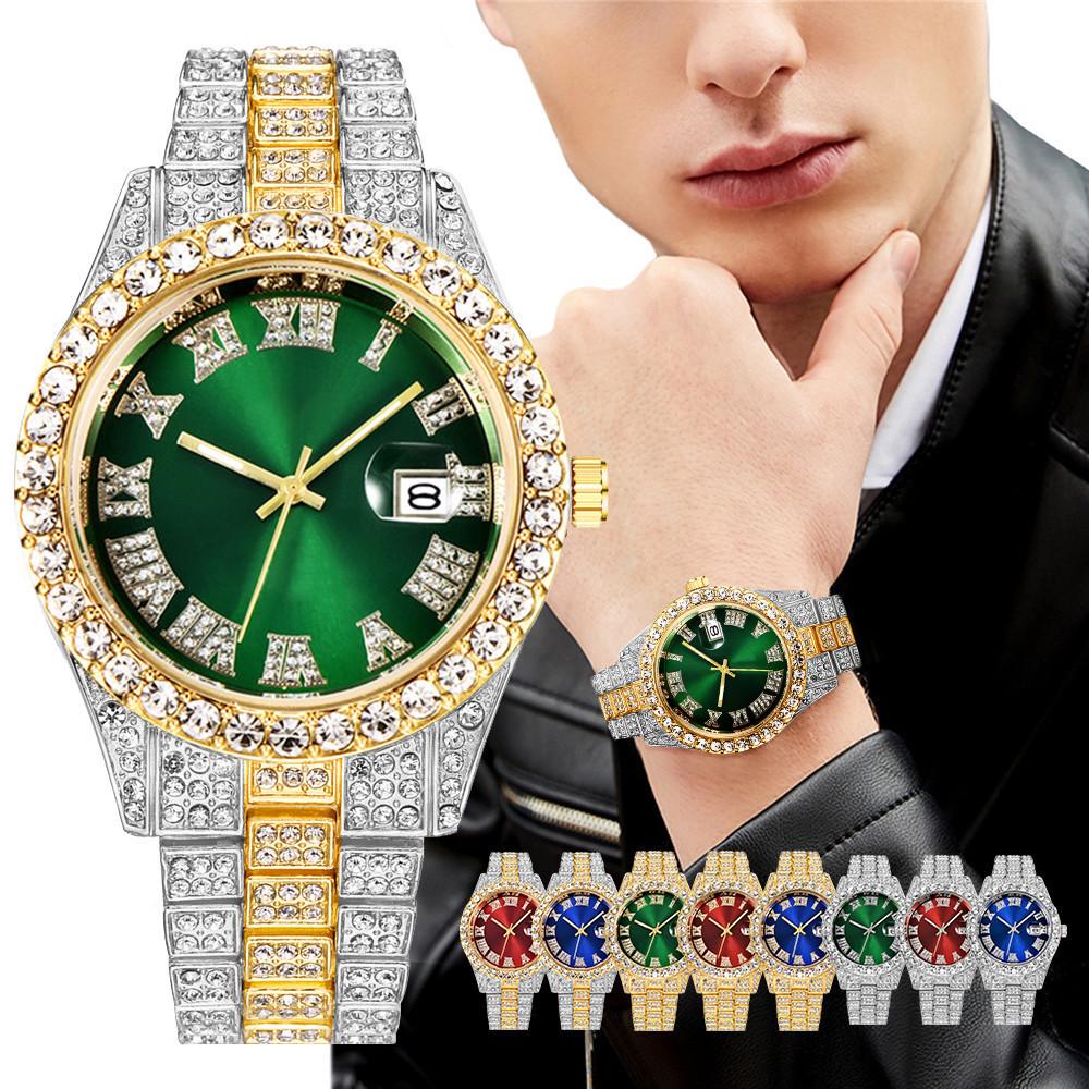 Roman Numeral Full Diamond Ladies Quartz Fashion Watch