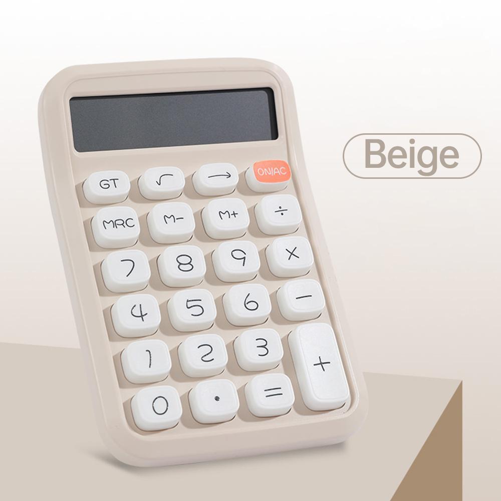 

Милый калькулятор 12 цифр большой ЖК-дисплей большая круглая кнопка градиентный калькулятор конфетного цвета бежевый