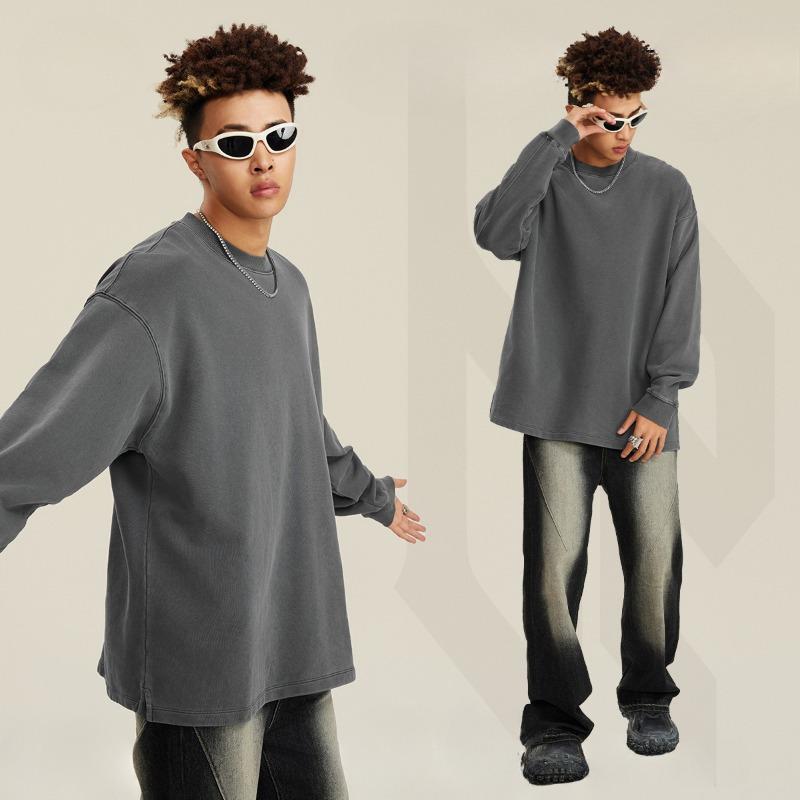 Frühling und Herbst Neue Herren Amerikanischen Stil Retro Lose Split Langarm Sweatshirt