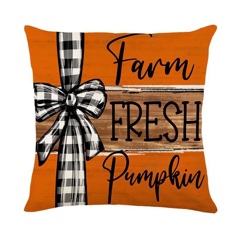 1pc Orenge Pumpkin Themed Cushion Cover Soft Cozy Cover Thanksgiving Day Pillowcase for Living Room Couch Decoration