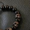 [HF][HS]1Pc New Chic Beaded Stone Skull Decor Bracelet Accessories Dark Men's Bracelet