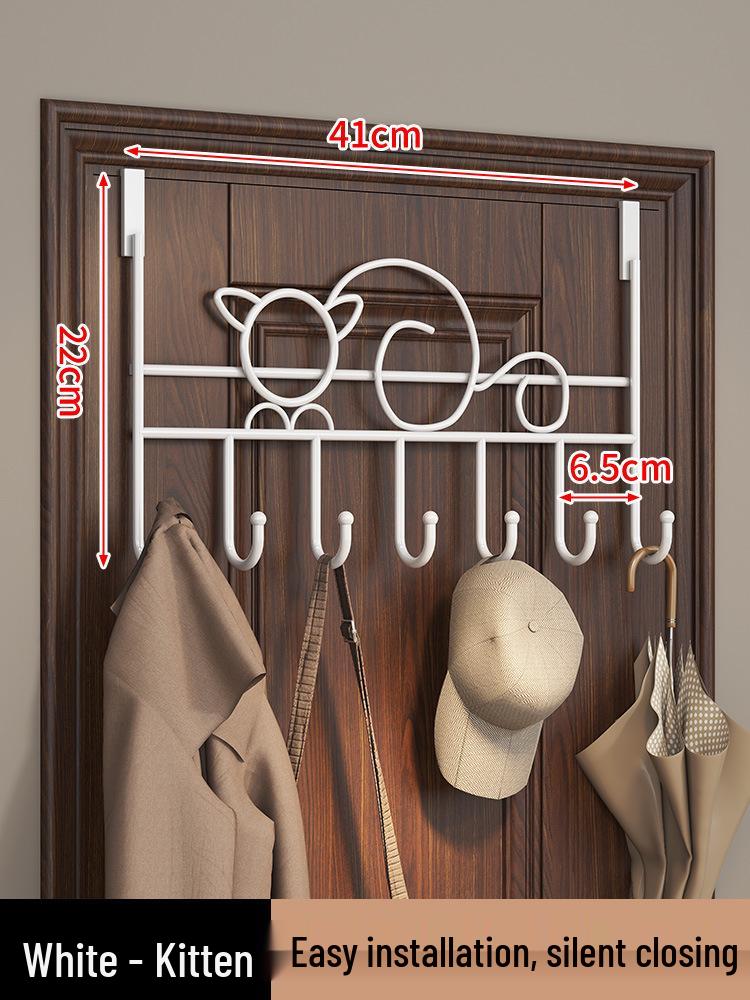 

Punch-Free Over-the-Door Coat and Hat Rack - Bedroom & Kitchen Storage Solution