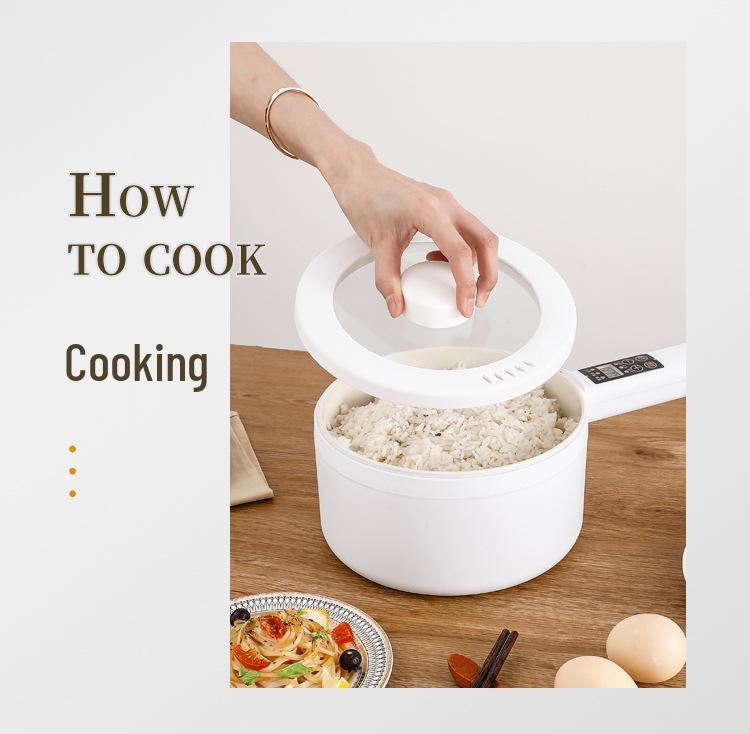 Smart Multifunctional Electric Cooker with Long Handle – Compact Dorm-Use Hot Pot for Steaming and Cooking