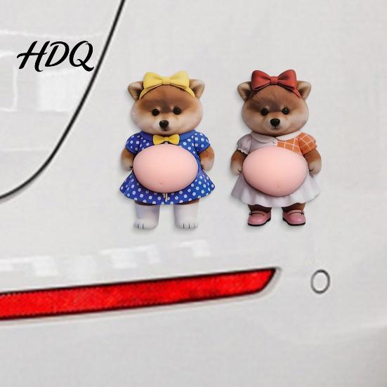 Car Interior Protection Sticker 3D Pet Belly Soft Anti-Collision Cartoon Kitten/Puppy Decal with Big Cute Cushioned Protectors for Phones Cars
