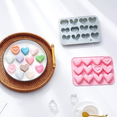Silicone Moulds 12 Link Shape Non-Stick 6 Different Heart Heat-resistant Food-grade Soft Silicone Molds
