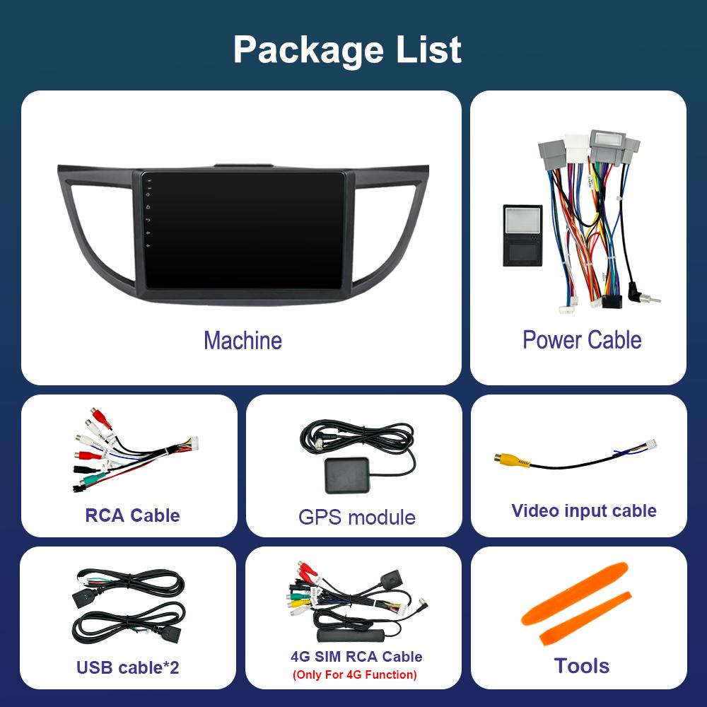 Carplay WiFi 10.1 '' for Honda CRV CR-V 4 RM RE 2011 - 2018 GPS Car Video Multimedia Player Android OS 4G BT HD Touch Screen