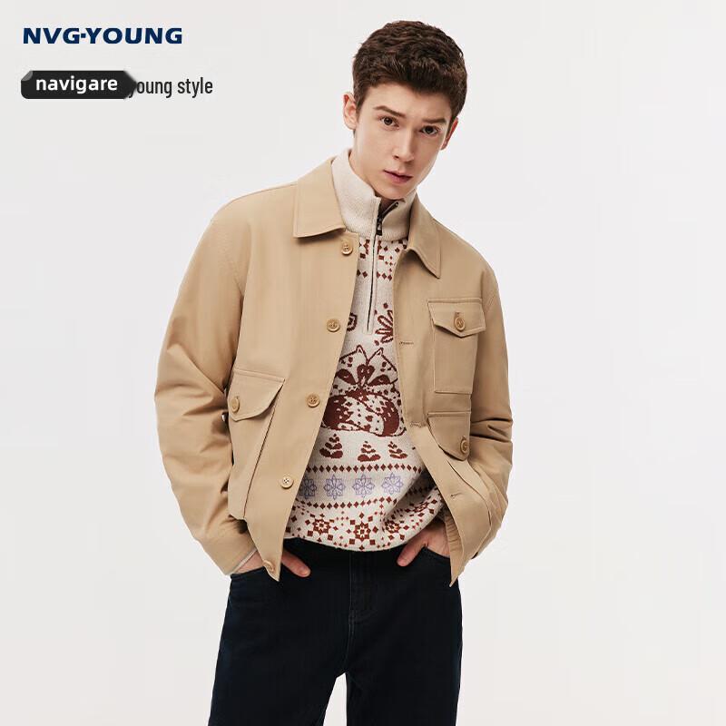 

NVG·YOUNG Men s Khaki Autumn/Winter Casual Jacket L