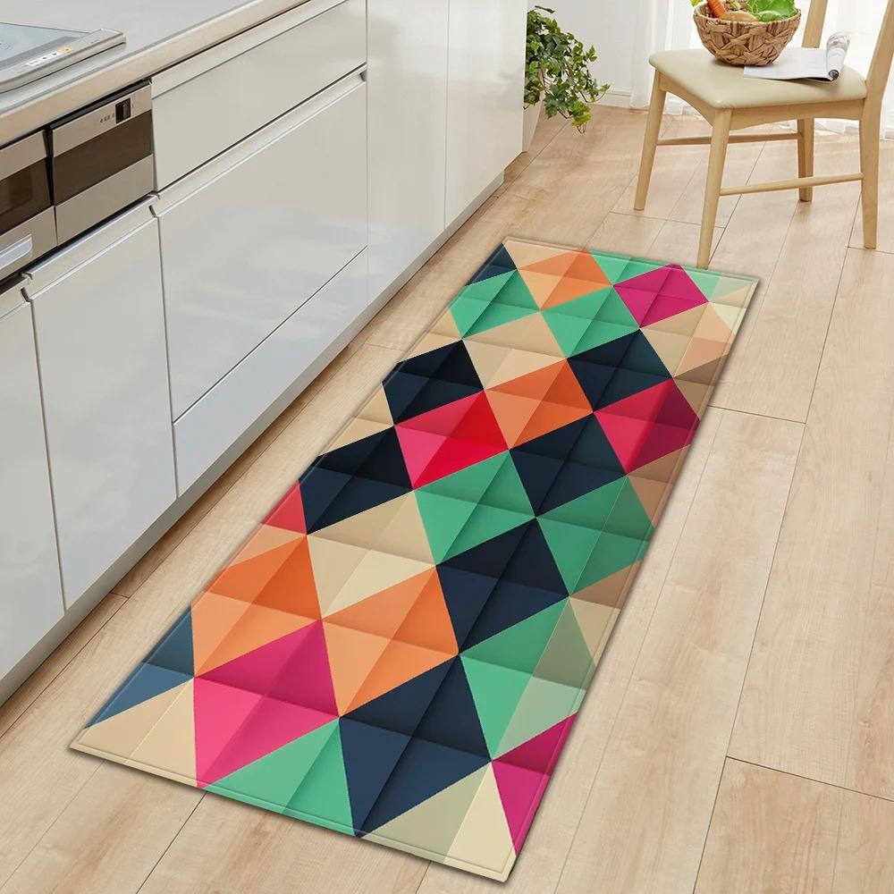 Creative Colorful Geometric Pattern Home Kitchen Floor Mat Door Front Decoration Floor Mat