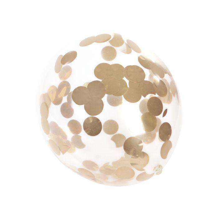 Set de 6 ballons gonflables confettis dorés 30 cm