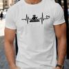 DJ Heartbeat Print TShirt for Men Women Crew Neck Short Sleeve Casual Tee Music Lovers Fashionable Men Clothing Top All Seasons