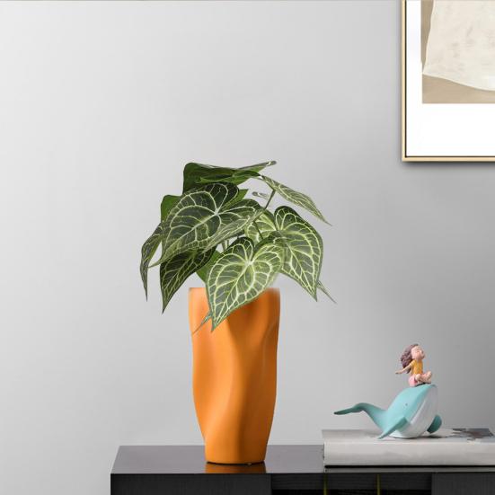 Artificial Green Plant Easy Care Realistic Not Wither Heart Shape Simulation Green