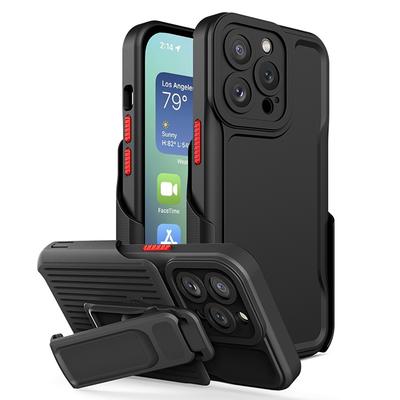 Coque Armor pour iPhone 14 Pro Max, 14 Plus, 13, 12, 11 Pro Max, avec clip arrière, coque en silicone robuste et résistante aux chocs