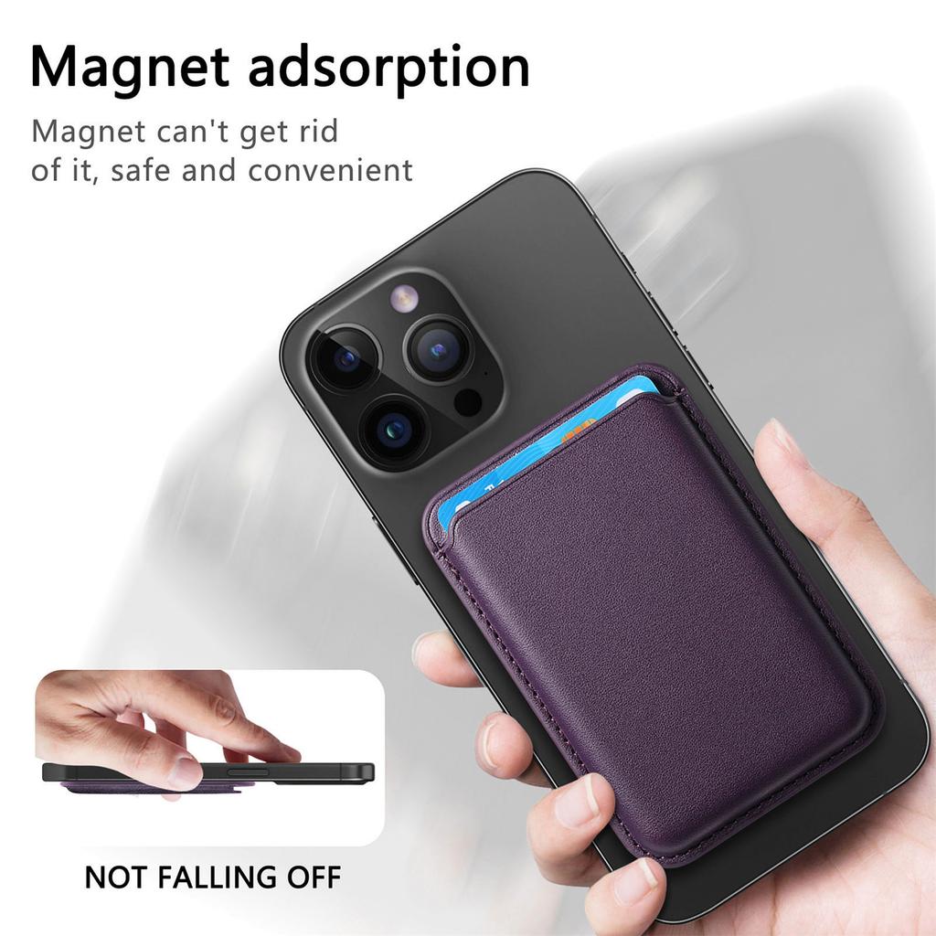 MagSafe Leder Kartenhalter für iPhone 12-17 Serie - Ausziehbarer Kartenhalter, Handy-Rückenbefestigung