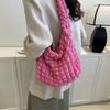 Folded Cloud Underarm Bag New Solid Color Shoulder Bag Commuter Folded Bag Shopping Bag Girl Heart