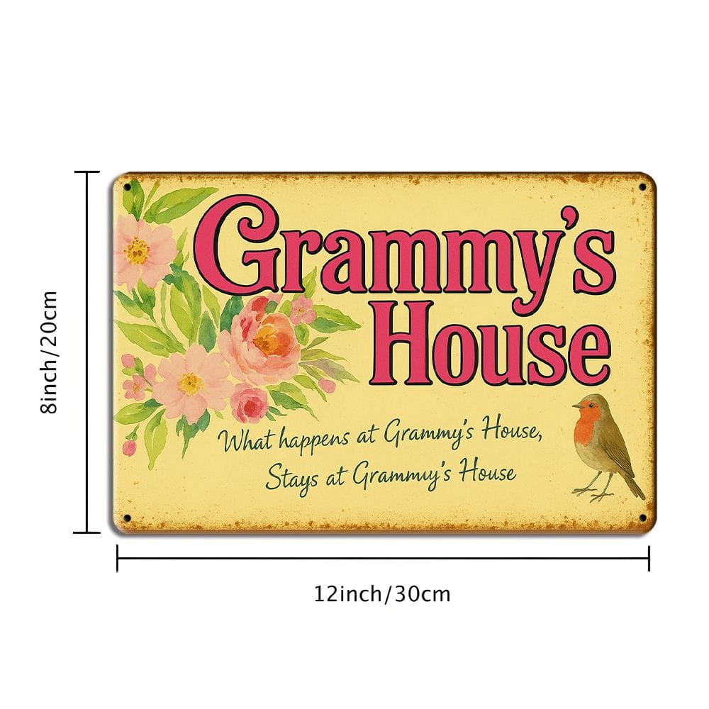 1pc Grandma-Themed 8x12 Inch Aluminum Sign - Grammy House Vintage Wall Art for Home Living Room Decor