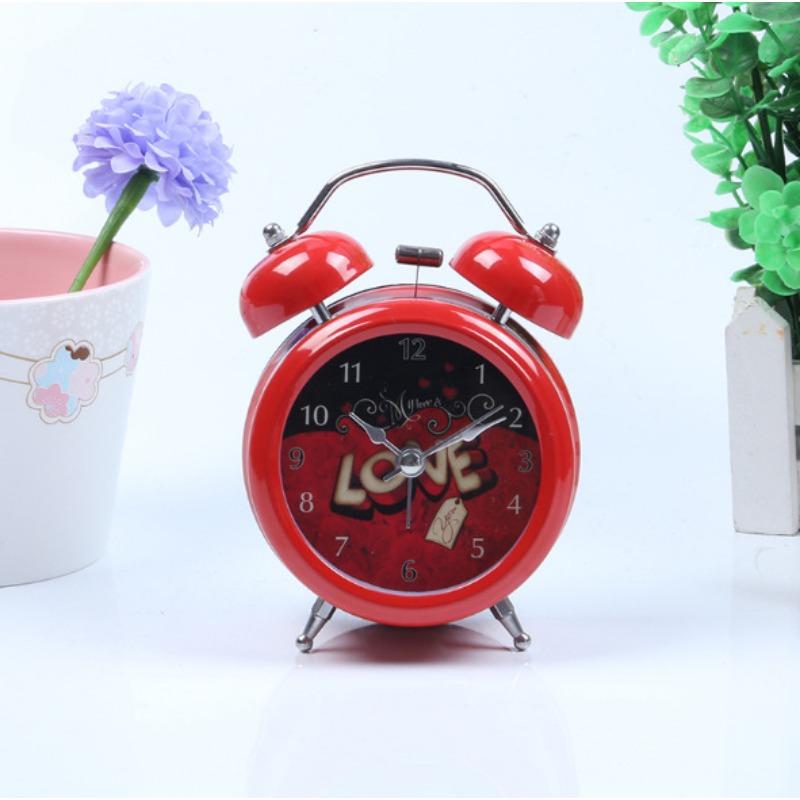 

3-дюймовый металлический цветной мультяшный будильник с ночником, креативный звонок, детский студенческий настольный будильник