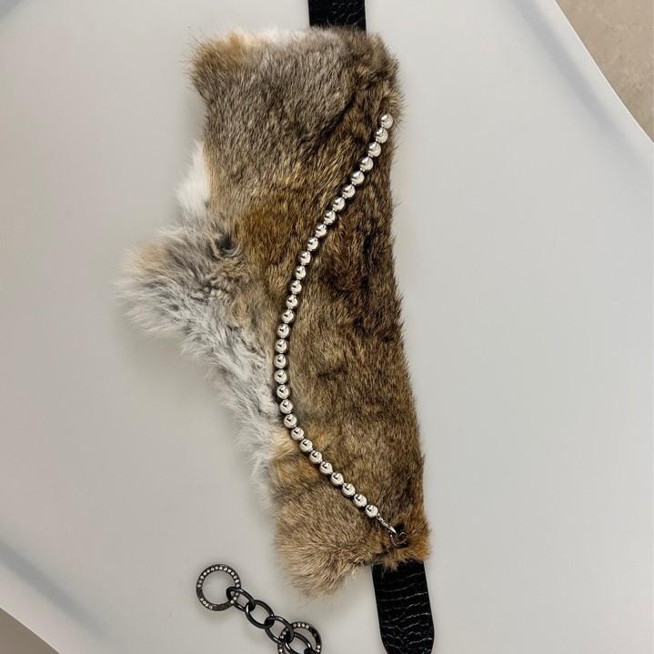 Rhinestone Fur Splicing Belt, Shiny Fur Belt, New Versatile Pin Buckle Corn Hot Girl Belt