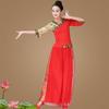 Women's Tibetan Dance Wide-Leg Gauze Pants Suit