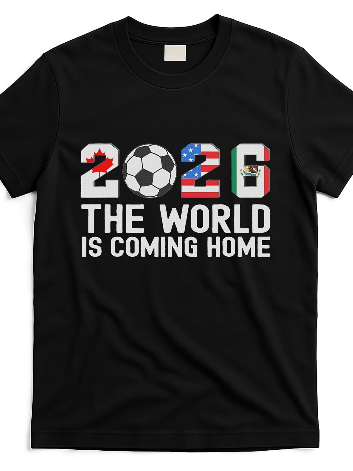 Men s Retro Sporty Graphic T-Shirt - 2026 Soccer Design with North American S