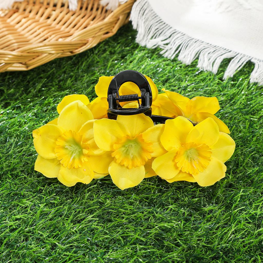 AWAYTR Koreanische Künstliche Blume Haarspange Floral Große Haarspange Elegant Party Krallenspange Haarnadel Mädchen Frauen Haarschmuck