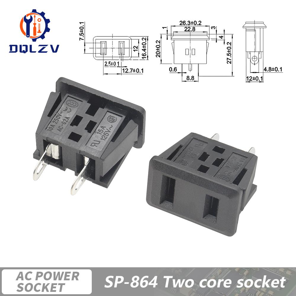 Inlet Plug Pin Connector 3 Pin IEC320 C14 Electrical Socket LED 250V Rocker Switch Brass 10A Fuse Computer Mount Accessories