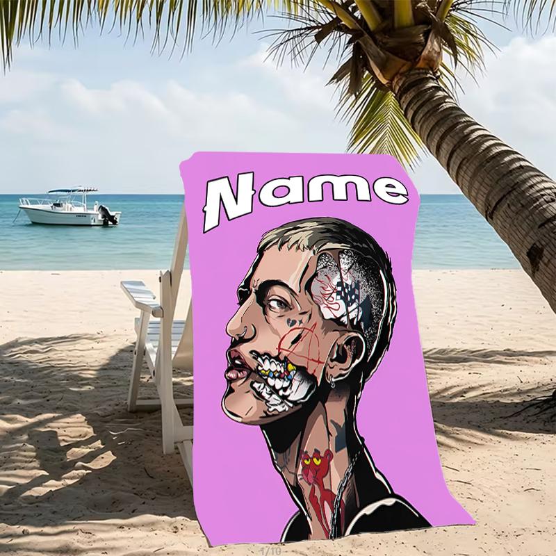 Customizable personalized beach towels Lil Peep themed designs.Suitable for the beach, yoga, sports;ideal as beach accessories