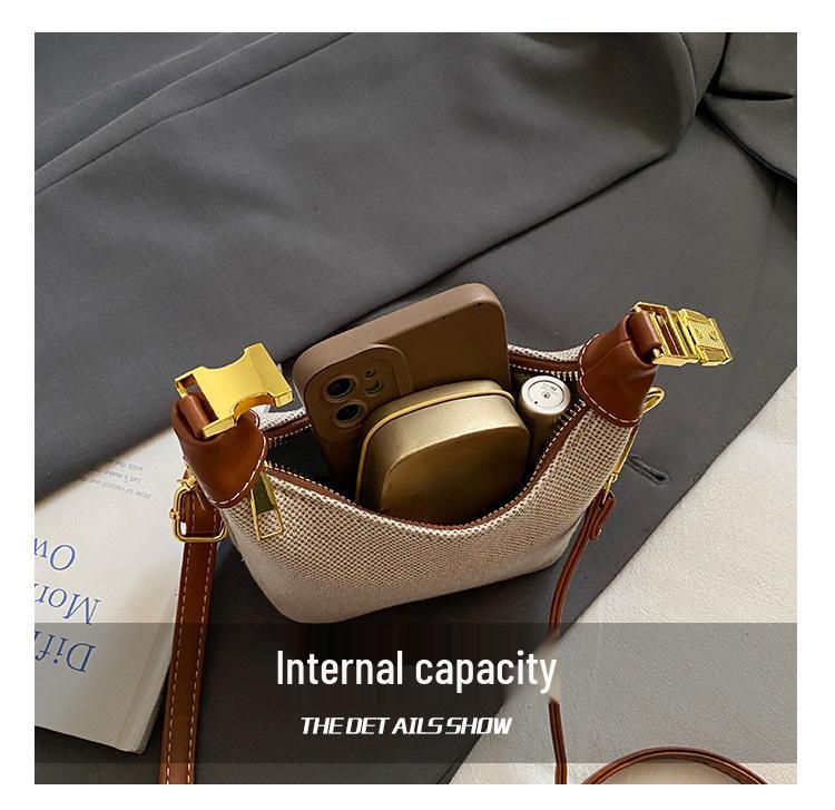 2025 Korean Trendy Plaid Kids Crossbody & Handheld Mini Crescent Bag