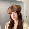 Autumn and Winter Beret Hat for Women Warm British Retro Pumpkin Hat Japanese Fashion Casual Literary Painter Hat Newsboy Hat
