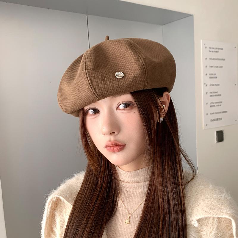 Autumn and Winter Beret Hat for Women Warm British Retro Pumpkin Hat Japanese Fashion Casual Literary Painter Hat Newsboy Hat