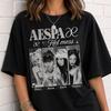 2026 Heißes Aespa Hot Mess Shirt Schwarz Weiß Mitglieder-Fotostreifen T-Shirt Retro Idol Grafik-T-Shirt Leicht & Atmungsaktiv für Coole Sommer-Outfits