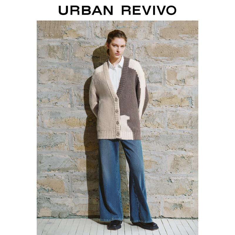 UR Women's Colorblock V-Neck Knit Cardigan