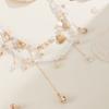 New Geometry Simulated-pearl Shell Conch Tassel Double layer Beaded Waist Chain Unique Trend Luxury Fashion Versatile Jewelry