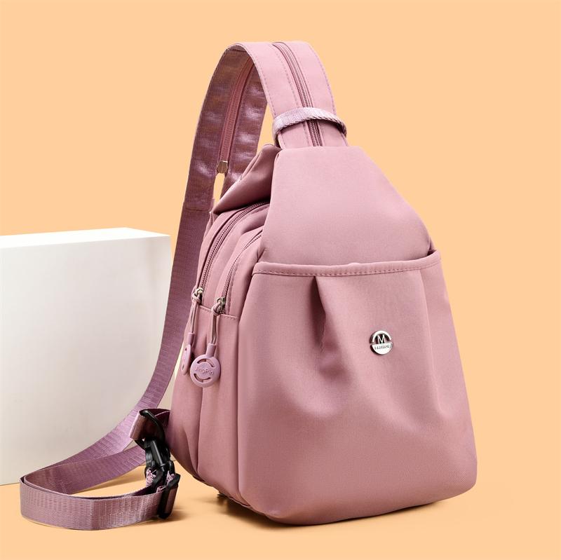 

Рюкзак женский новая нагрудная сумка легкая сумка-кроссбоди для поездок на работу спортивный туризм альпинизм многокарманная сумка-кроссбоди розовый