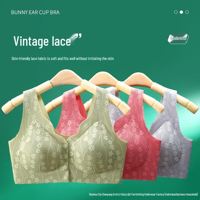 Popular Plus Size Seamless Lace Nursing Push-Up Bra - Comfortable, Wireless, Open-Front Bandeau Vest for Women