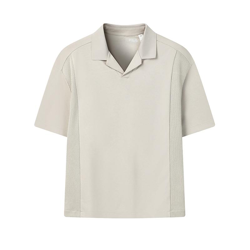 

FILA Milano Series Fashion Classic Retro Casual Versatile Comfortable Knitted Loose Short Sleeve Polo Shirt Men tops Feather-Gray F11M625136FGY L