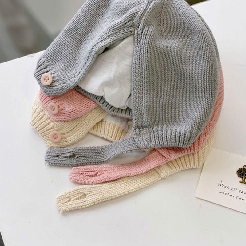 Cute Pompom Baby Knitted Hat Autumn Winter Warm Infant Boy Girl Beanie Cap Soft Thick Woolen Newborn Toddler Ear Protection Hat Bonnet
