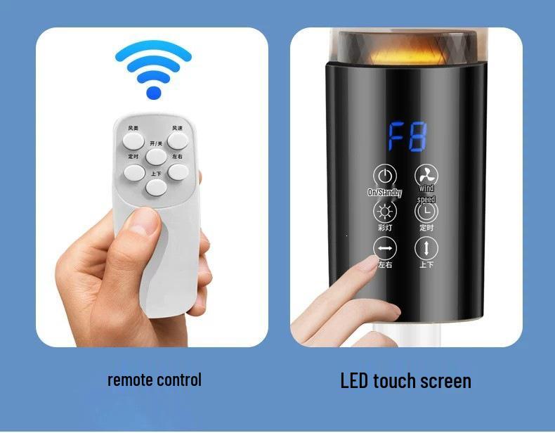 Smart Voice-Controlled Air Circulator Fan - High-Power Vertical Floor Fan with Remote Control
