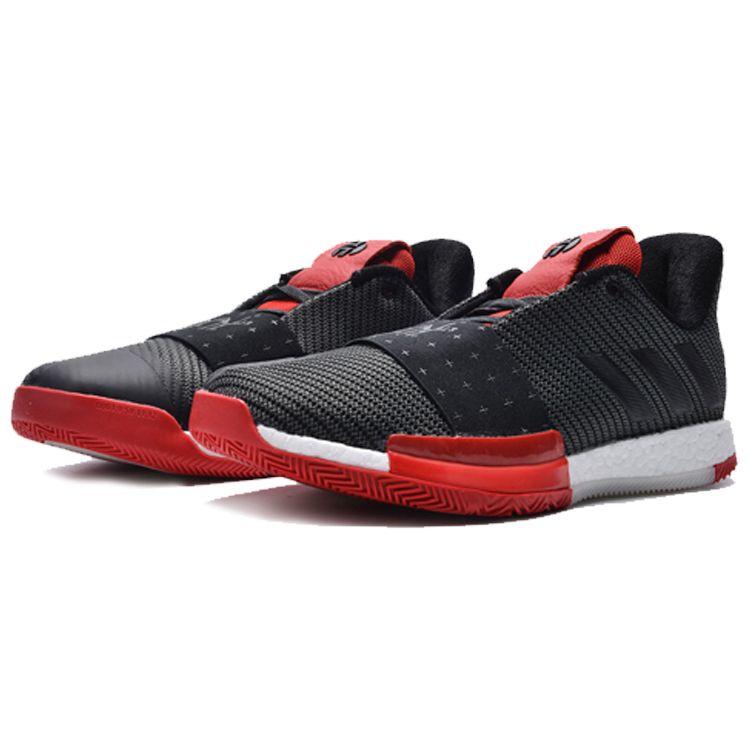 Adidas Harden Vol.3 Fabric Shock Absorption Durable Low Top Basketball Shoes Men Sneakers Black Red G54767