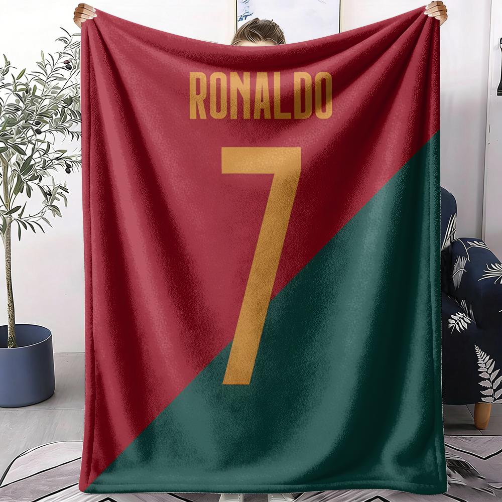 Famous Football Legend Jersey Throw Soft Flannel Throw Summer AC Blanket Lightweight Cool Nap Blanket for Sofa Bed Couch Travel