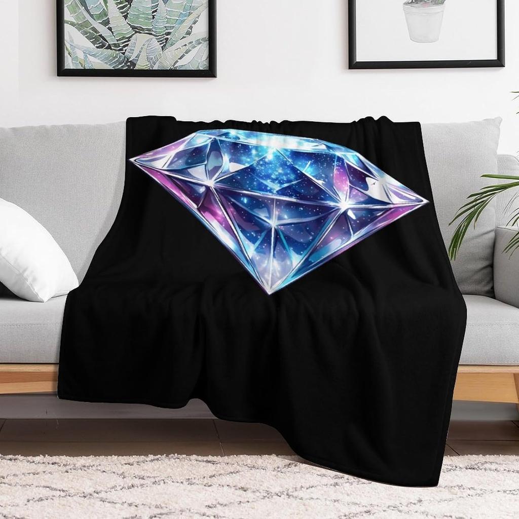 1PC Diamond pattern Throw Thin Blanket Gifts for Couch Bed Car Home Camping For Peace fresh and elegant Flowers all season use