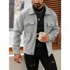 Giacca Sovraccamicia da Uomo Bordo con Zip e Tasche a Patta Cappotto Casual