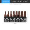 8pcs Metric Hex Bit Set Batch Head And Red Self-locking Rod Electric Screwdriver Head