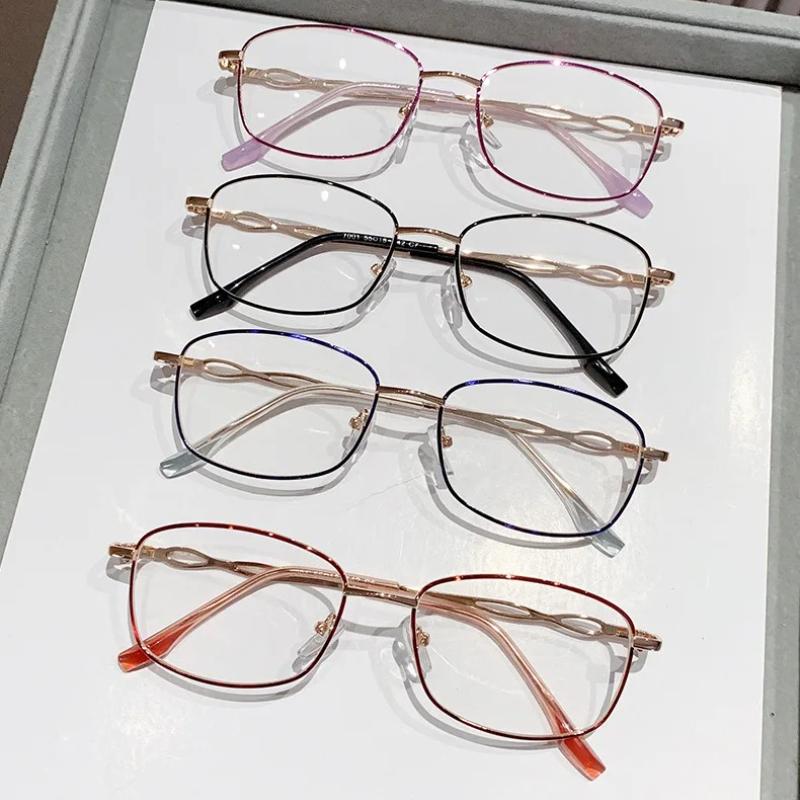 Anti Blue Light Blocking Reading Glasses for Woman Full Metal Frames Eyewear Presbyopia Stylish Exquisite Portable HD Eyeglasses